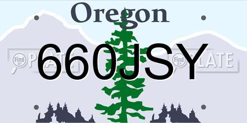 660JSY Oregon License Plate