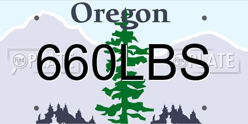 660LBS Oregon License Plate