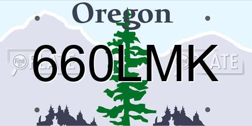 660LMK Oregon License Plate
