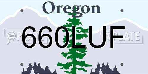 660LUF Oregon License Plate