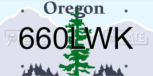 660LWK Oregon License Plate
