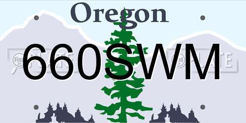 660SWM Oregon License Plate