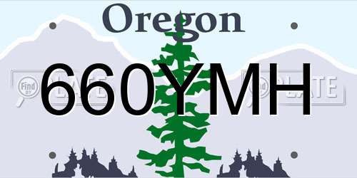 660YMH Oregon License Plate