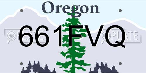 661FVQ Oregon License Plate