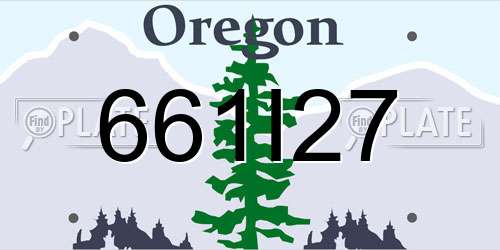 661I27 Oregon License Plate