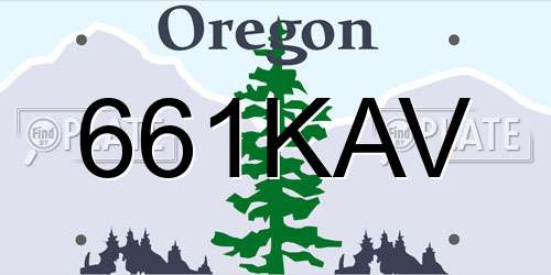 661KAV Oregon License Plate