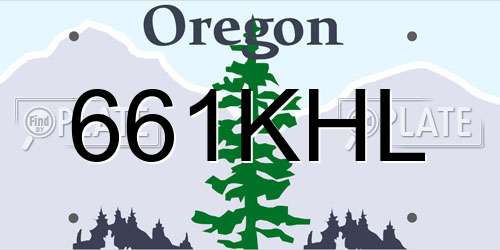 661KHL Oregon License Plate