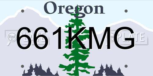 661KMG Oregon License Plate