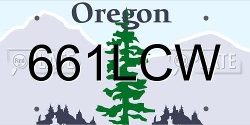 661LCW Oregon License Plate