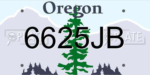 6625JB Oregon License Plate