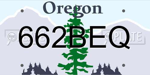 662BEQ Oregon License Plate