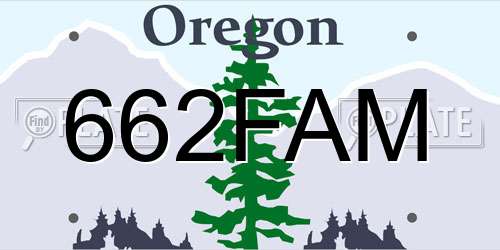 662FAM Oregon License Plate