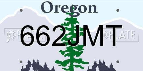662JMT Oregon License Plate