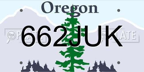 662JUK Oregon License Plate