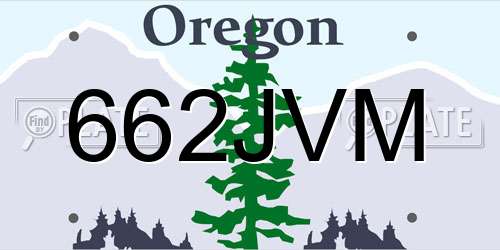 662JVM Oregon License Plate