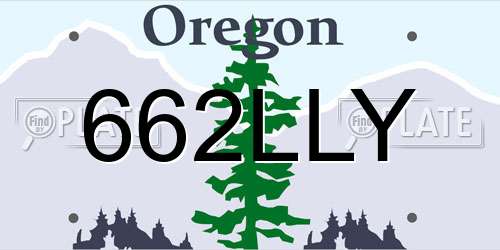662LLY Oregon License Plate