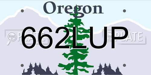 662LUP Oregon License Plate