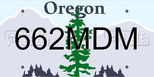 662MDM Oregon License Plate