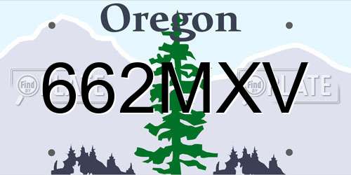 662MXV Oregon License Plate