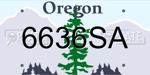 6636SA Oregon License Plate