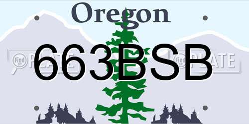 663BSB Oregon License Plate