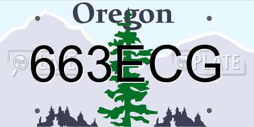 663ECG Oregon License Plate