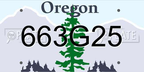663G25 Oregon License Plate