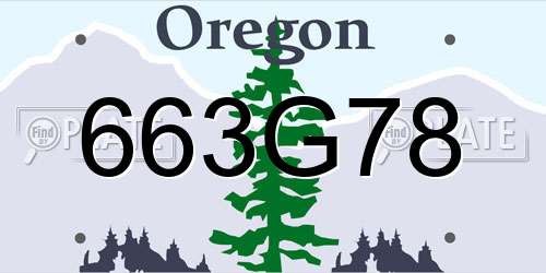 663G78 Oregon License Plate