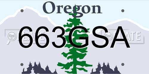 663GSA Oregon License Plate
