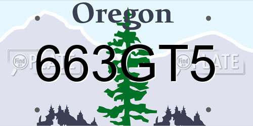663GT5 Oregon License Plate
