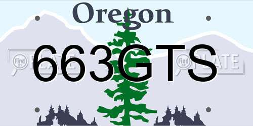 663GTS Oregon License Plate