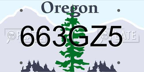 663GZ5 Oregon License Plate