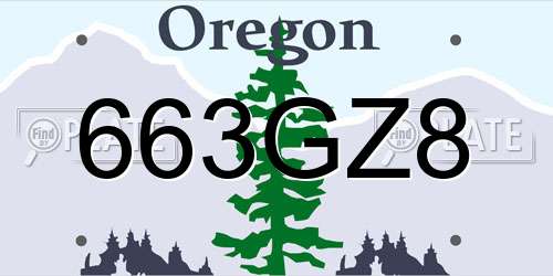 663GZ8 Oregon License Plate