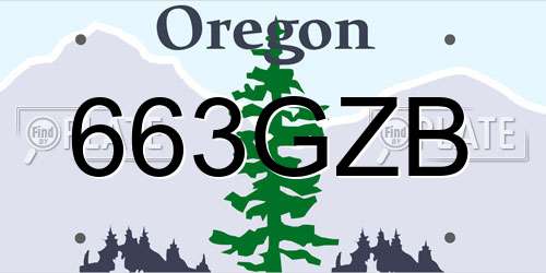 663GZB Oregon License Plate