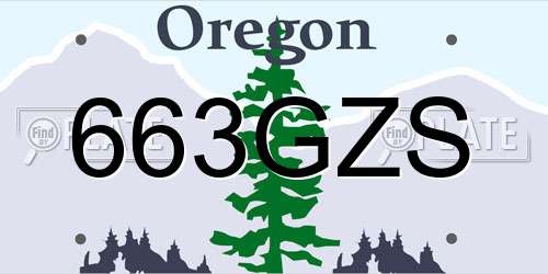 663GZS Oregon License Plate
