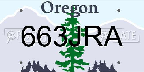 663JRA Oregon License Plate