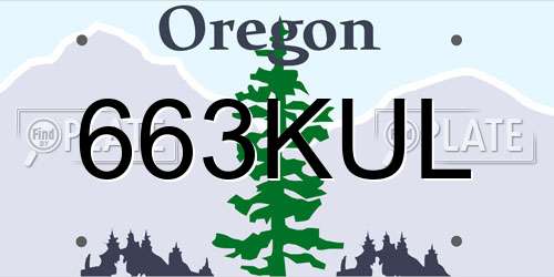663KUL Oregon License Plate