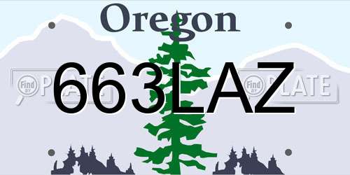 663LAZ Oregon License Plate