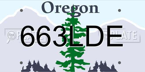 663LDE Oregon License Plate