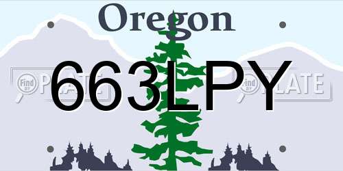 663LPY Oregon License Plate