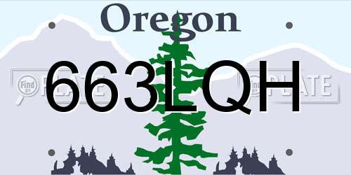 663LQH Oregon License Plate