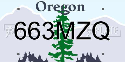 663MZQ Oregon License Plate