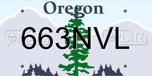 663NVL Oregon License Plate