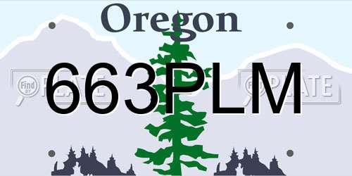663PLM Oregon License Plate