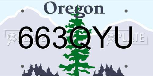 663QYU Oregon License Plate