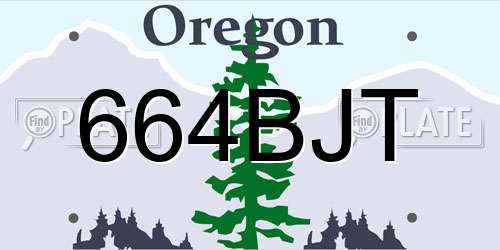 664BJT Oregon License Plate