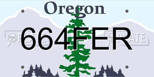 664FER Oregon License Plate