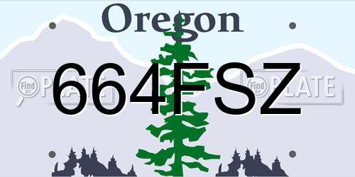 664FSZ Oregon License Plate
