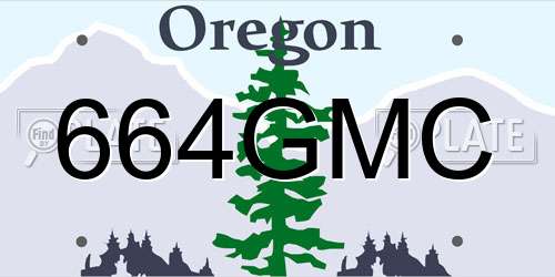 664GMC Oregon License Plate
