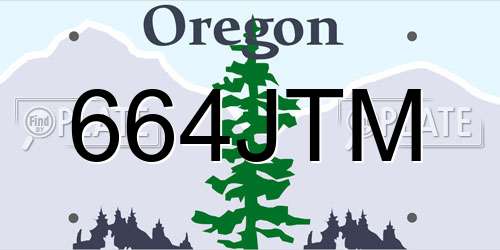 664JTM Oregon License Plate